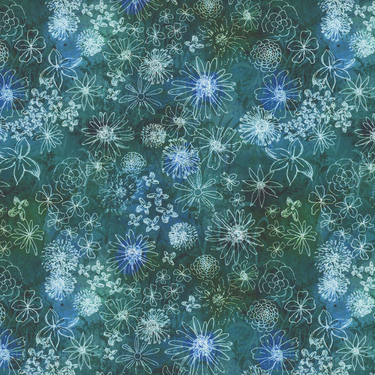 Clothworks Fabrics Midnight Dreams Melissa Polomisky Teal Blue